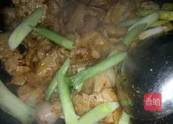 Illustration of how to make traditional twice-cooked pork (twice-cooked with garlic sprouts) 6