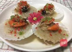 Illustration of how to make steamed scallops with garlic vermicelli 13