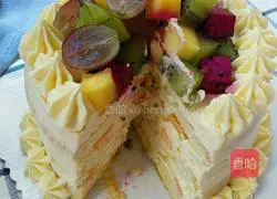Colorful Fruit Cream Cake Recipe Illustration 7
