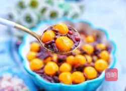 Illustration of how to make blood-tonifying red bean, pumpkin and glutinous rice balls 13