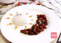 Illustration of how to make spicy chicken rice 10