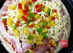 Illustration of how to make bacon pizza 8