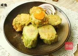 Illustration of how to make mashed potatoes stuffed with bitter melon 11