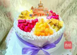 Illustration of how to make eight-inch fruit cream cake 4