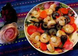 Illustration of how to make fried shrimps with sea cucumber, carrots and shrimps 10