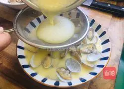 Illustration of how to make steamed clam eggs 2