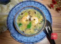 Illustration of how to make shrimp, fungus and millet porridge 13