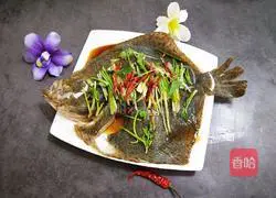 Illustration of steamed turbot fish 14