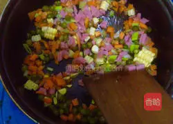 Illustration of how to make tomato sauce and egg fried rice 4