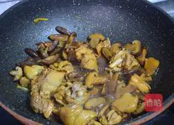Illustration of how to make chicken legs and mushrooms stewed 12