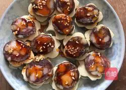 Illustration of how to make steamed tofu and sausage 7