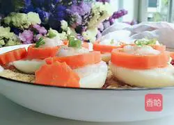 Illustration of how to make steamed shrimps with carrots and eggs 10