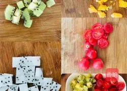 Illustration of how to make black pepper sirloin steak with chicken sauce, mashed potatoes and seasonal vegetable and fresh fruit salad 6