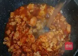 Illustration of how to make minced pork, shrimp and tofu 5