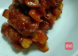 Illustration of the sweet and sour pork ribs and potato version 4