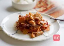 Great rice! Illustration of Kuaishou Spicy Cabbage Stir-fried Pork 7