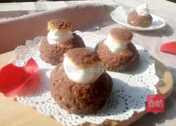 Chocolate Illustration of how to make puff pastry puffs 15