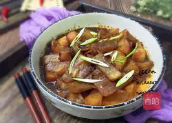 Illustration of how to make pork belly stewed with radish 14