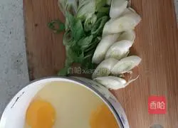 Illustration of how to make fried eggs with green onions 1