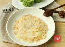Illustration of how to make mashed potatoes stuffed with bitter melon 6