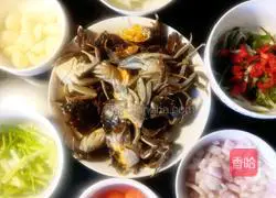 Egg yolk Illustration of how to make rice-baked crab 1