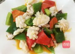 Illustration of how to make fried squid with green pepper 6