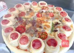 Illustration of how to make Italian cheese and beef pizza (air fryer version) 9