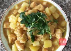 Illustration of how to make curry chicken breast and stewed potatoes 7