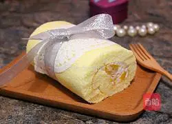 Yellow Peach Cream Cake Roll Recipe Illustration 21