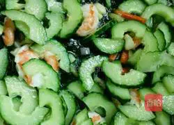 Illustration of how to make fried cucumber and shrimp 6