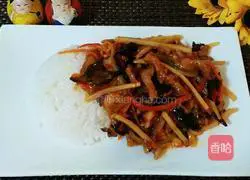 Illustration of how to make fish-flavored shredded pork rice bowl 15