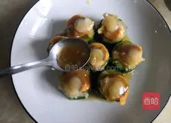 loofah Illustration of how to make steamed scallops 15