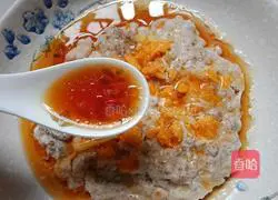 # Steamed Vegetables# Salted Egg Steamed Pork Patties Recipe Illustration 11