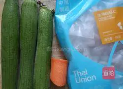 Illustration of how to make stir-fried shrimps with luffa 1