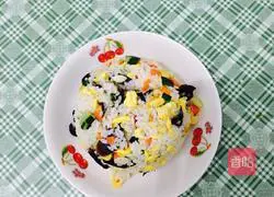 Illustration of how to make cured meat assorted fried rice 11