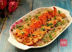 Illustration of how to make garlic vermicelli and open-back shrimp 10