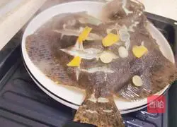 Illustration of steamed turbot fish 2