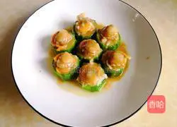 Illustration of steamed scallops with loofah 17