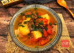 Illustration of how to make tomato, potato and beef brisket 15