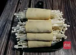 Enoki Mushroom Tofu Roll Recipe Illustration 9