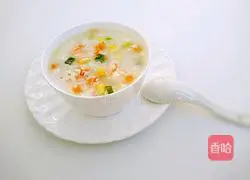 Illustration of how to make colorful shrimp porridge 13