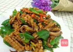 Illustration of how to make green pepper squid 13