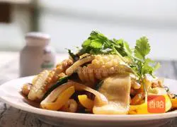 Illustration of how to make fried white rice cake with cuttlefish 8