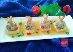 Illustration of how to make steamed tofu with anchovies and shrimp balls 15