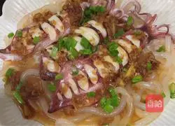 Illustration of how to make steamed squid with potato flour 7