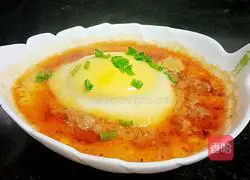 Illustration of how to make minced meat and steamed eggs 4