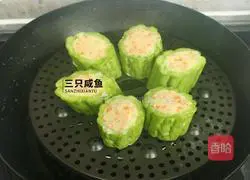 Illustration of how to make mashed potatoes stuffed with bitter melon 8