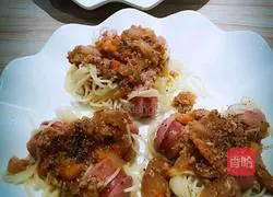 Illustration of how to make tomato and minced meat pasta 6
