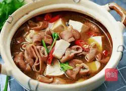Illustration of how to make casserole with large intestine and stewed tofu 10