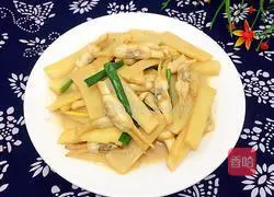 Illustration of how to make fried sea clams with sour bamboo shoots 9